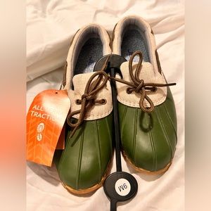 NWT JBU by Jambu Green Tan Gwen Garden Ready Rain Shoe 9M